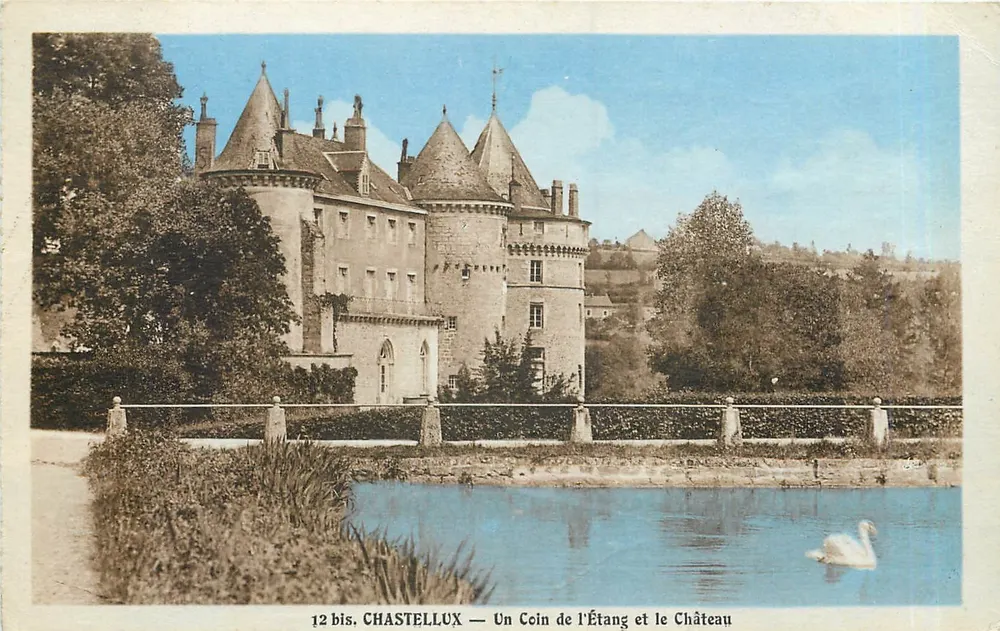 Chastellux — Ein Eckchen des Sees und das Schloss — 12 bis - Vorderseite