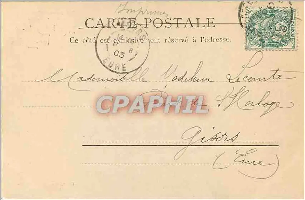 O Grande Salão — Estabelecimento Termal Mont-Dore-les-Bains — Roux, Receveur buuraliste - Verso
