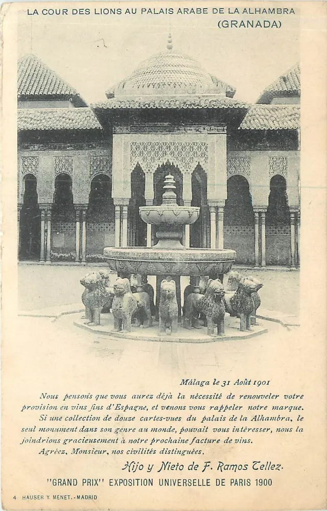 Der Löwensaal im Arabischen Palast der Alhambra (Granada) — Hauser & Menet, n°4 - Vorderseite