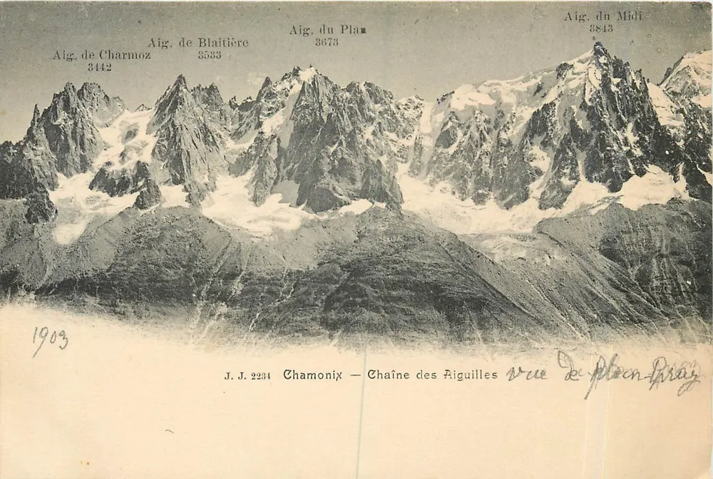 Koła Aiguilles — Widok z Plen-Pray — J.J. 2234 — Chamonix - Awers