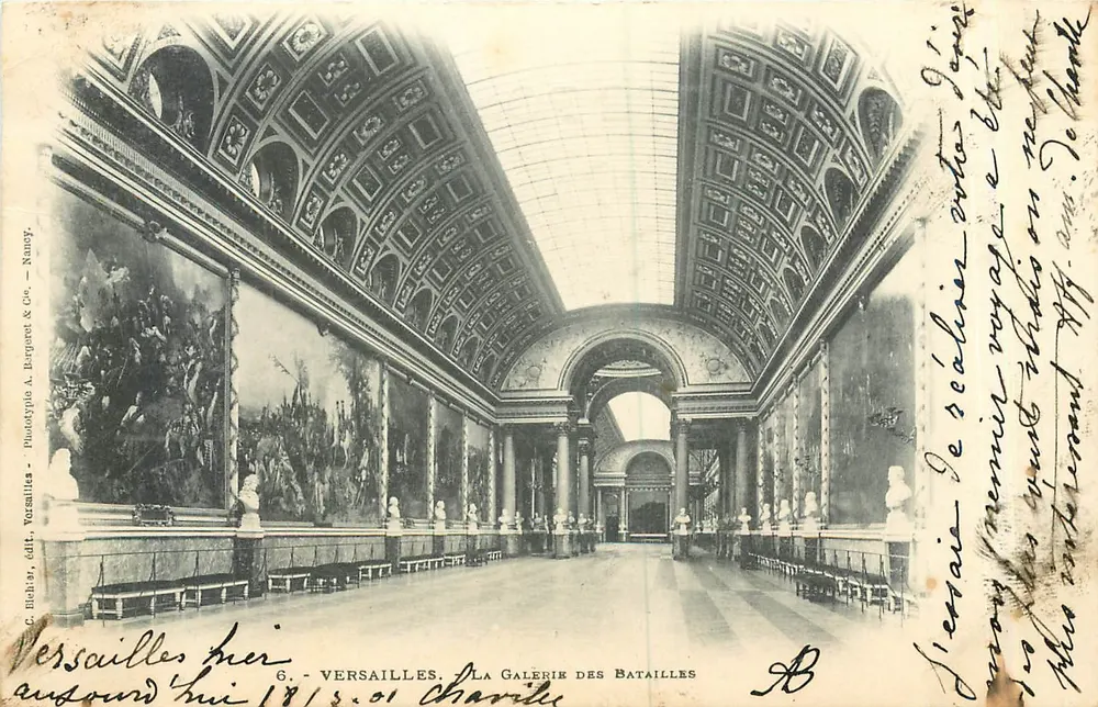 Versailles — Die Galerie der Schlachten — Phototypie A. Bergeret & Cie, Nancy - Vorderseite