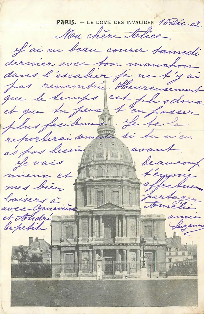 Paris — O Domo dos Invalidos — editor desconhecido, número de série não visível - Frente