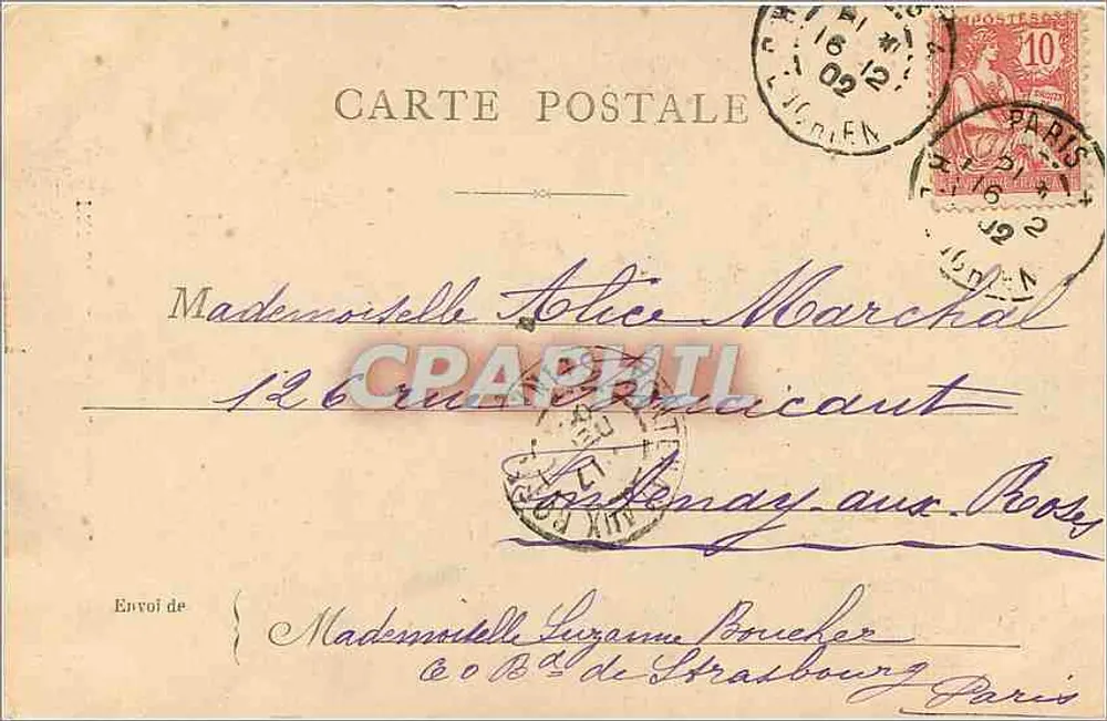 Paris — O Domo dos Invalidos — editor desconhecido, número de série não visível - Verso