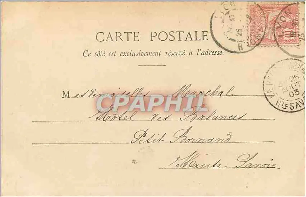 LYON - Monument da República, Praça Carnot — editor Cloireau, n° 8320 - Verso