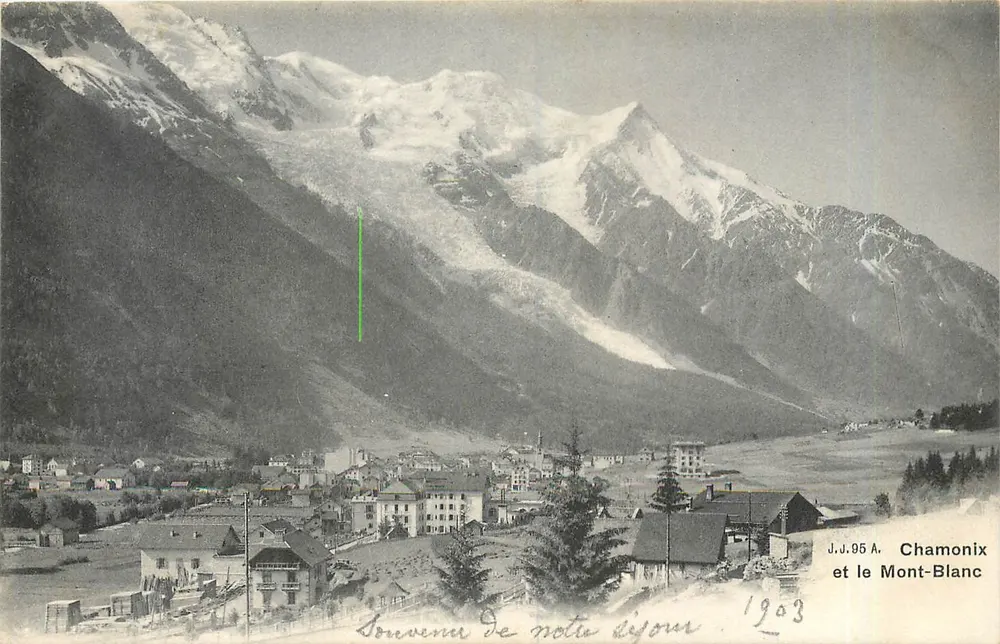 Chamonix e o Mont-Blanc — vista panorâmica — J.J. 95 A, Genebra - Frente