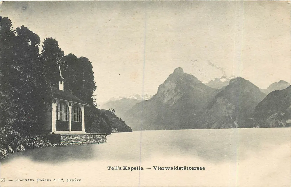 Capela de Tell — Lago de Vierwaldstättersee — Charnaux Frères & C°, Genebra - Frente