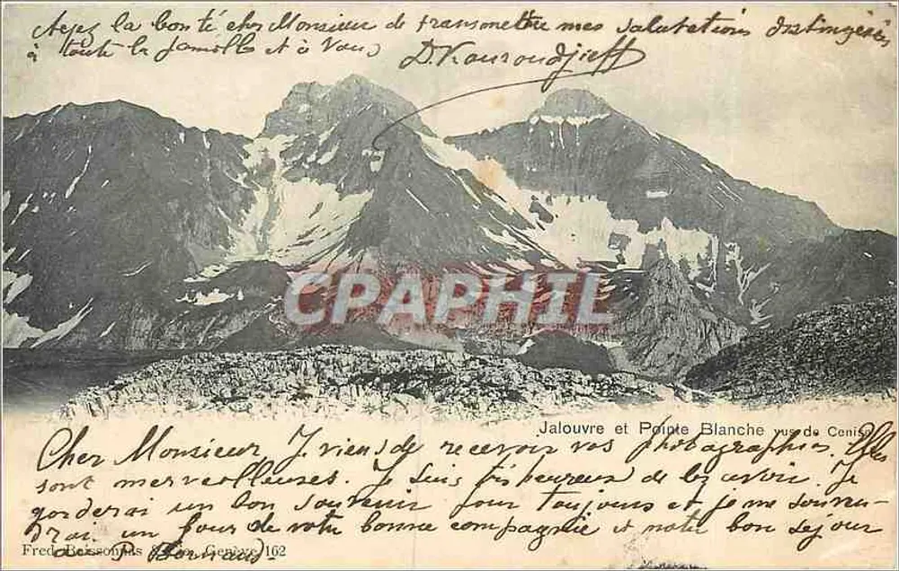 Jalouvre en Pointe Blanche gezien vanaf Cenis — Fred. Besson, Parijs, n°102 - Voorkant
