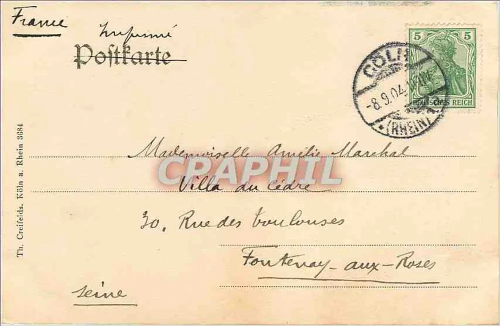 Cologne a. Rhén - Catedral - Vista Noroeste — 1904 - Reverso