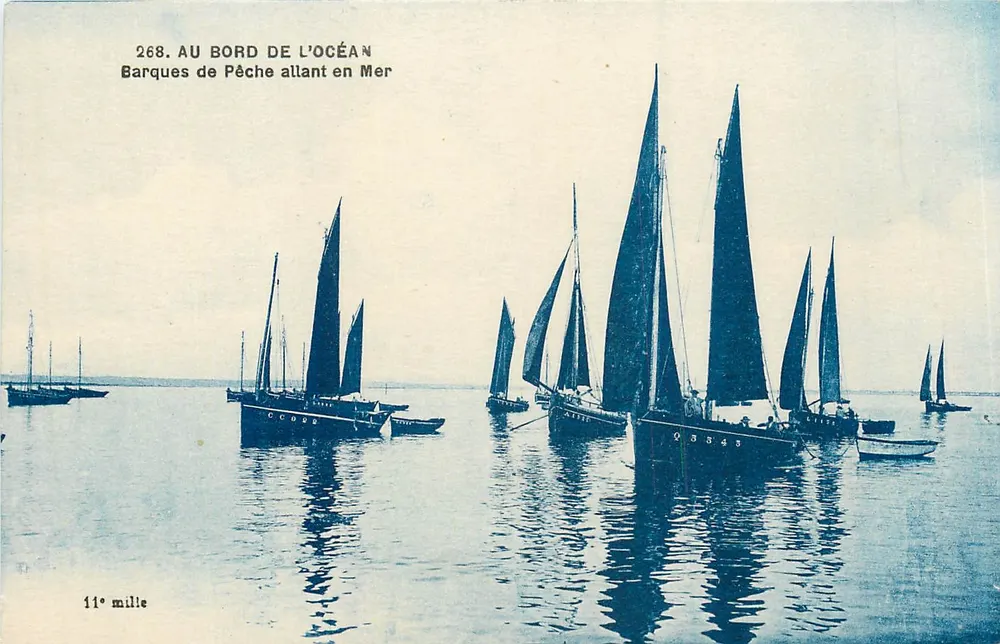 Fischboote auf dem Weg zum Meer — 268. AU BORD DE L'OCEAN — 11e millie - Vorderseite