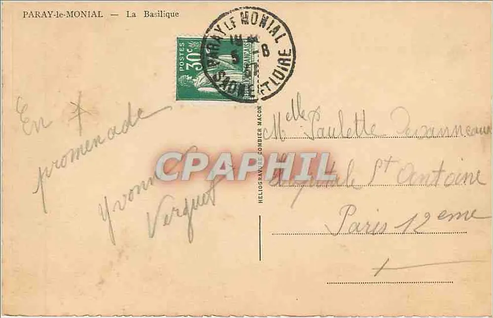Paray-le-Monial — A Basílica — Editor Cim - Verso