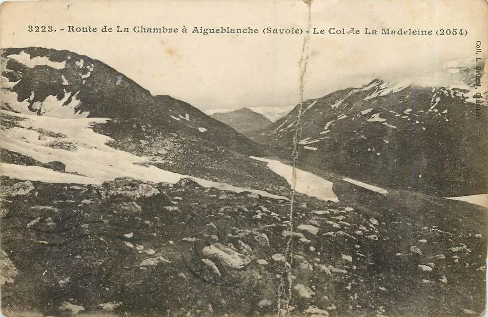 Straße von La Chambre nach Aigueblanche (Savoie) — Der Col de La Madeleine (2054) — Verlag L. Grimal, Chambéry - Vorderseite