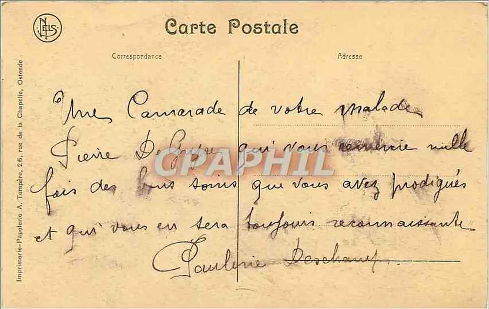 Ostende — L'Avenue Léopold et le Kursaal — éditeur NLS, n° de série non visible - Verso