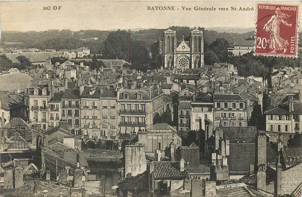 Bayonne - Vista Geral em direção a St-André — Editoras Dames de France, n° 202 DF - Frente