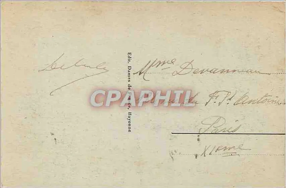 Bayonne - Vista Geral em direção a St-André — Editoras Dames de France, n° 202 DF - Verso