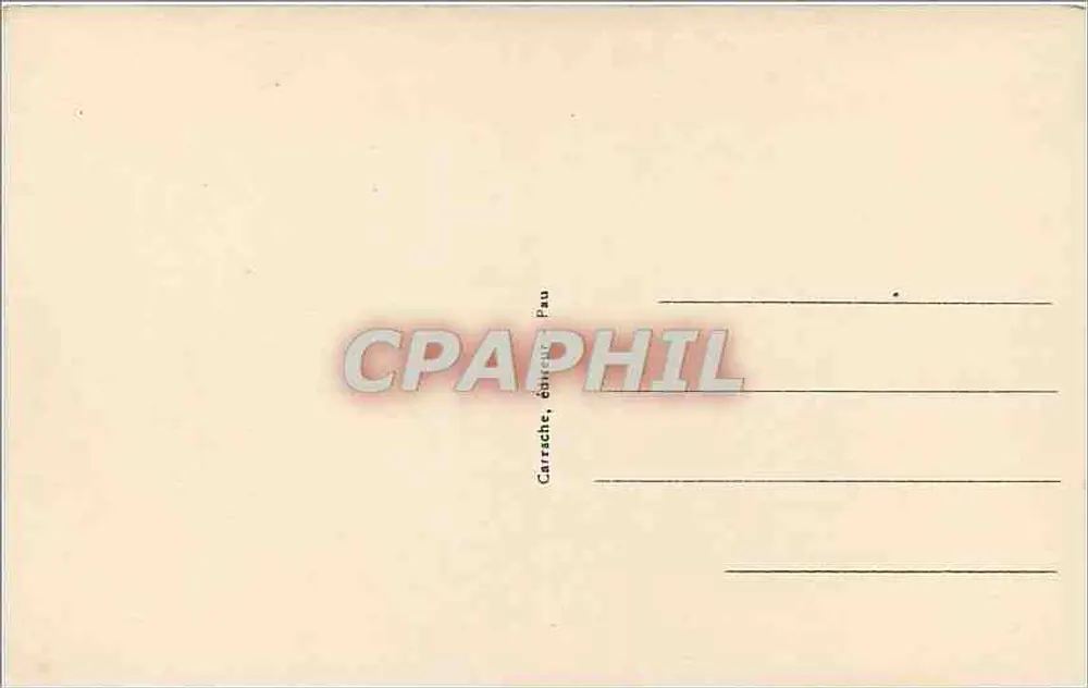 Pau - O Castelo - Fachada principal — C.C. 1 — editor Carrache, Pau - Verso