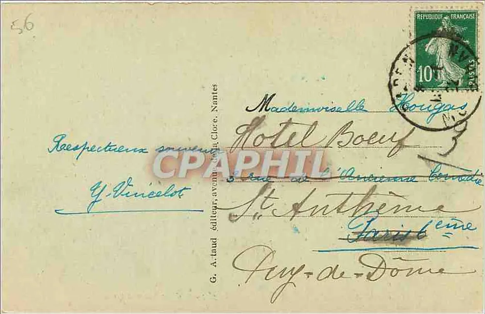 Sainte-Anne-d'Auray — La Basilique, prise de la Scala-Sancta — G. A. Taud, éditeur, Nantet - Verso