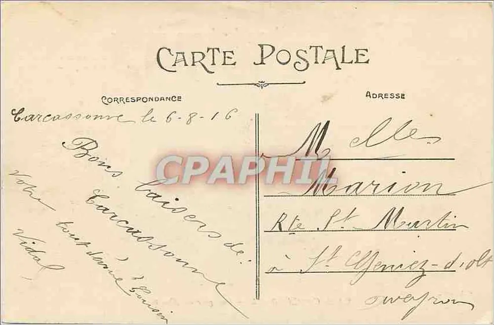 Cidade de CARCASSONNE — Vista geral (Oeste) — Cals, edit. - Verso