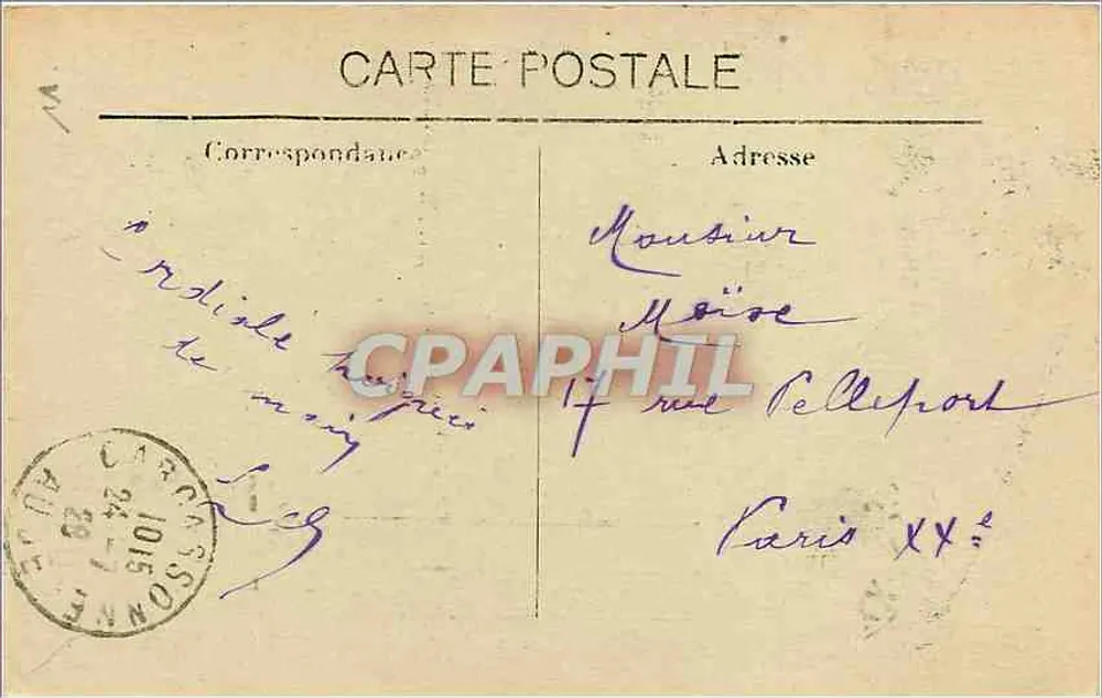 Cidade de Carcassonne — O Castelo — Entrada — D.F.P. - Verso