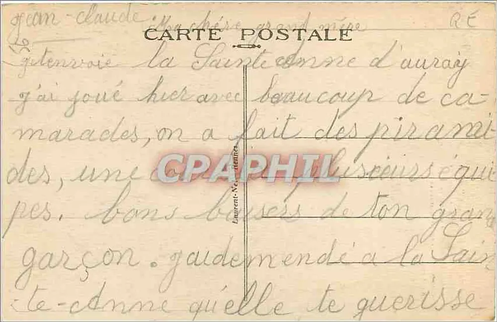 Sainte-Anne-d'Auray — A Basílica — editor anônimo, n° 2087 - Verso