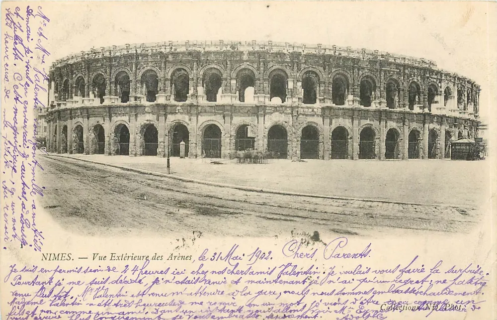 Nîmes — Außenansicht der Arenen, 31. Mai 1903 — unbekannter Verlag - Vorderseite