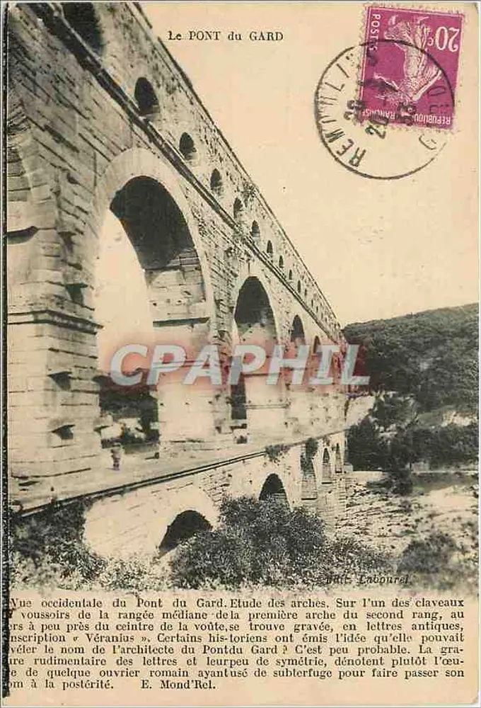 O Ponte du Gard — Vista ocidental — E. Mond. Rel. - Frente