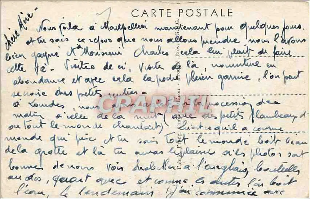 Montpellier (Hérault) — O Castelo da Água - Verso