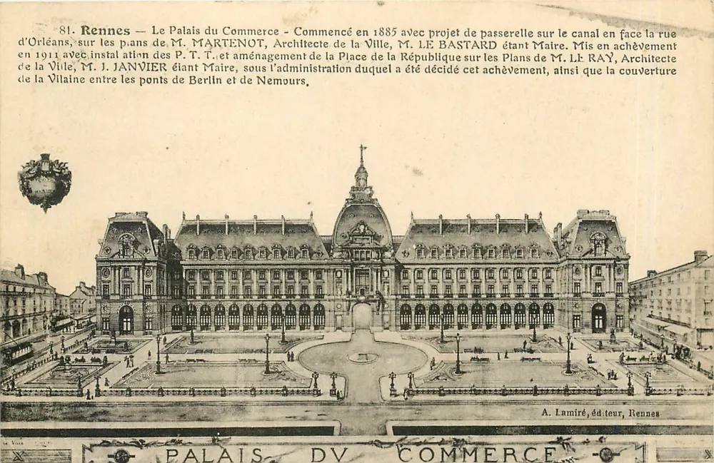Rennes — O Palácio do Comércio — A. Lamiré, editor, Rennes - Frente