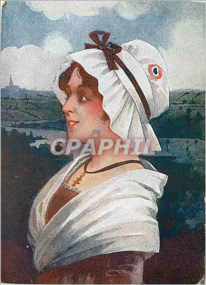 Mulher com chapéu branco com laço — Edição das Três Cores, Paris — n° 946 - Frente