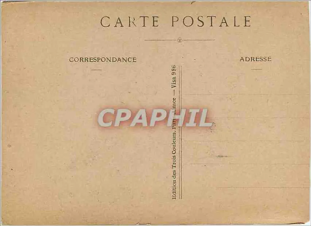 Mulher com chapéu branco com laço — Edição das Três Cores, Paris — n° 946 - Verso