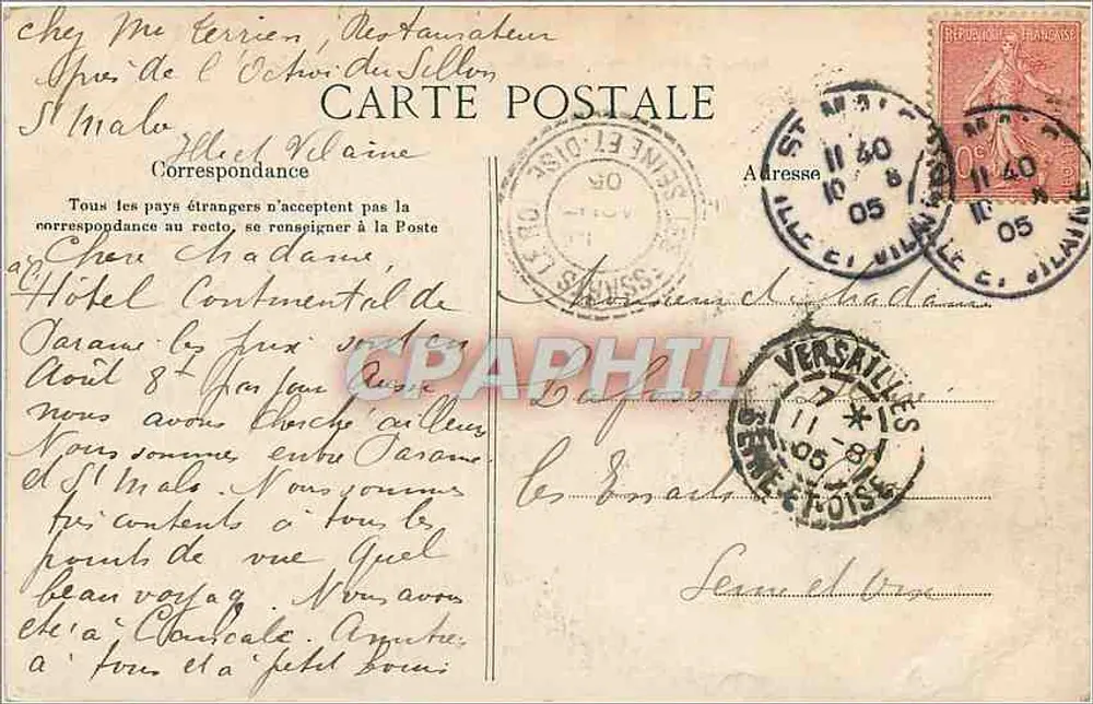 Saint-Malo — Das Schloss, Nordseite und der Strand — G.F. — Côte d'Emeraude 2970 - Rückseite