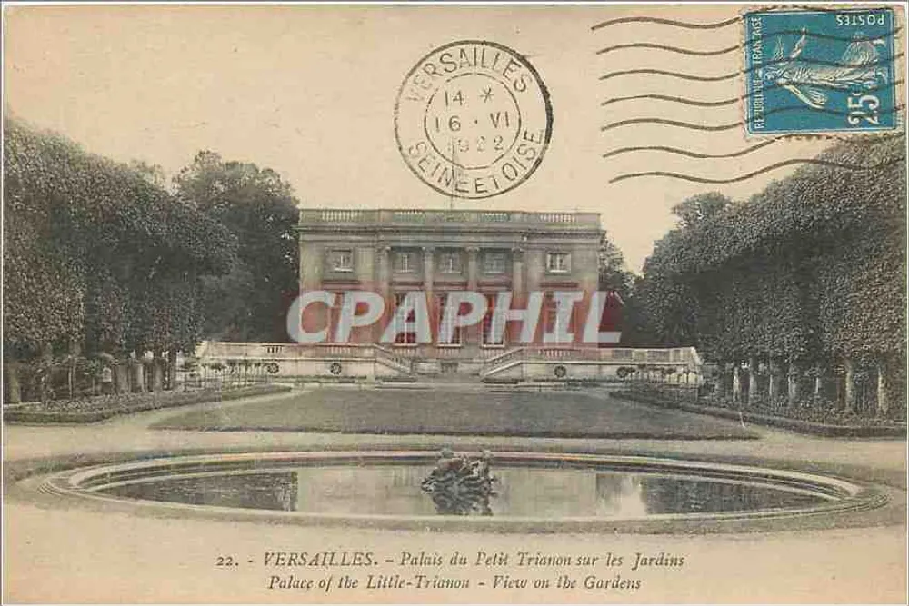 Versailles - Palais du Petit Trianon sur les Jardins - éditeur non visible, n° de série 22 - Recto