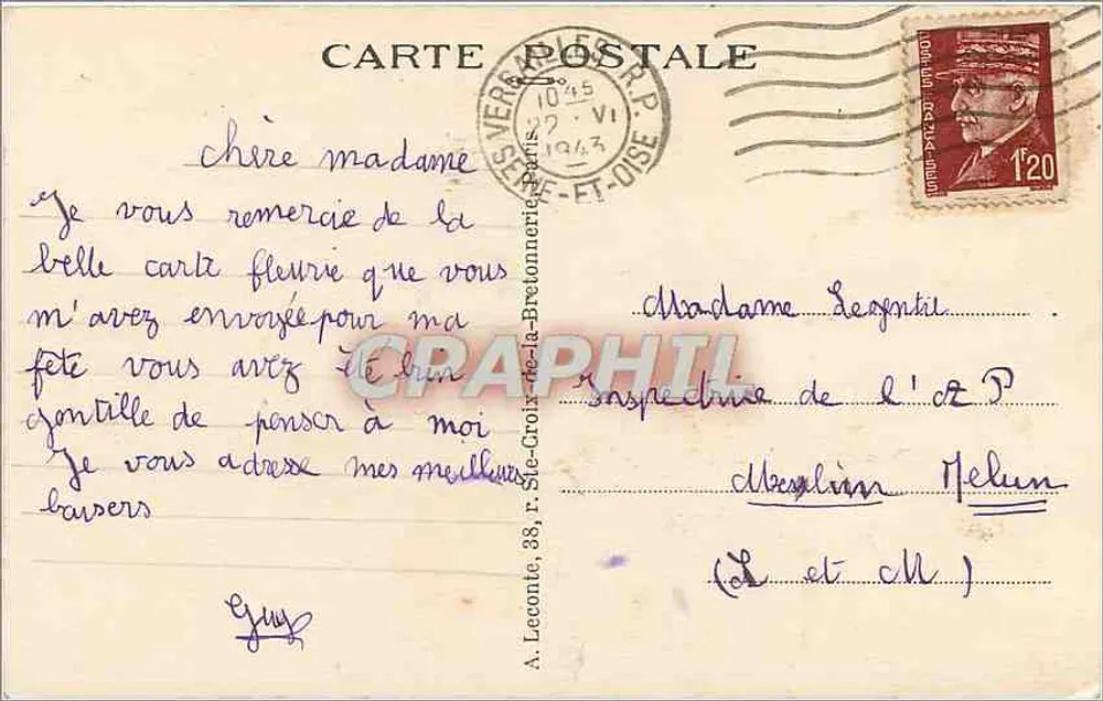 Versailles — Les Grandes Eaux - Le Bassin de Neptune — A. L. - Verso