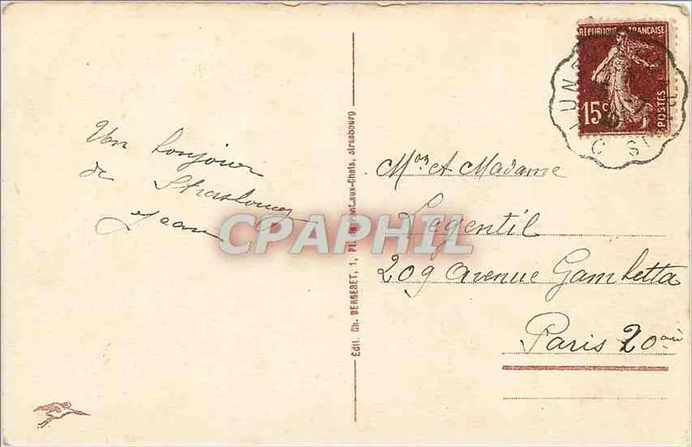 Strasburg — Gniazdo kruków — Wyd. Ch. Bergeret, n° 609 - Rewers