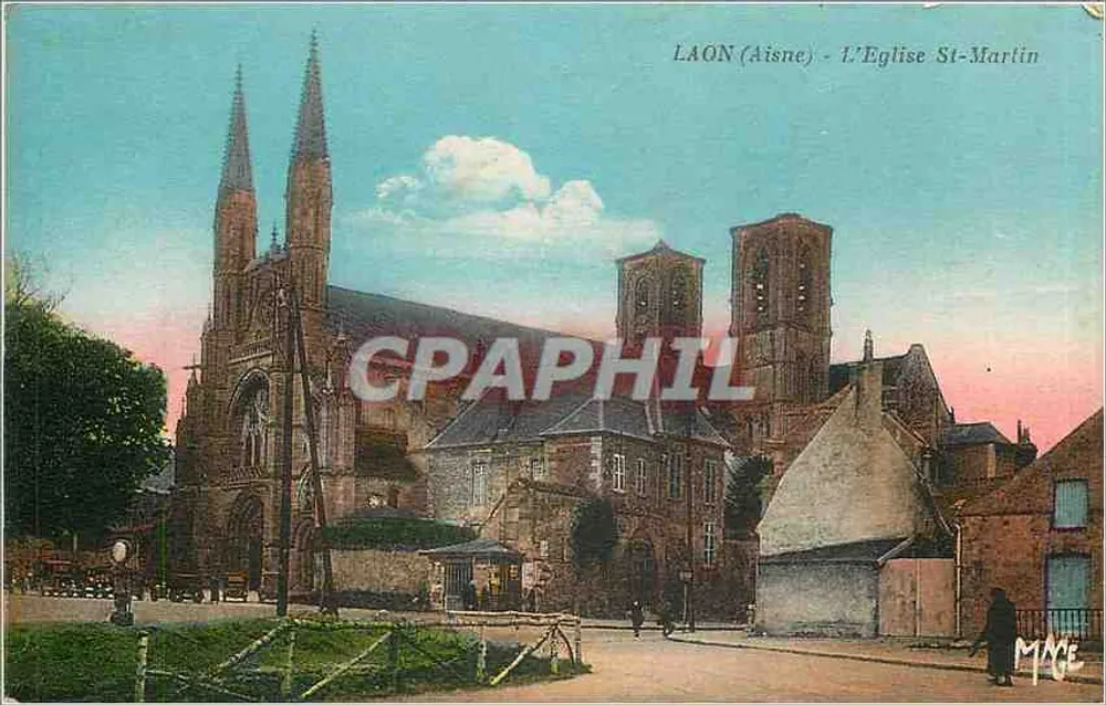 Laon (Aisne) - La Iglesia de San Martín — Edición G. Antents, n° 144 - Anverso