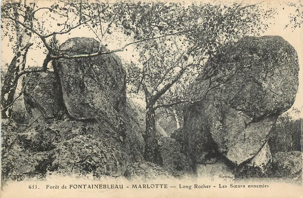 Wald von FONTAINEBLEAU - MARLOTTE — Long Rocher — Die Eifersüchtigen Schwestern — Siron, Verlag - Vorderseite