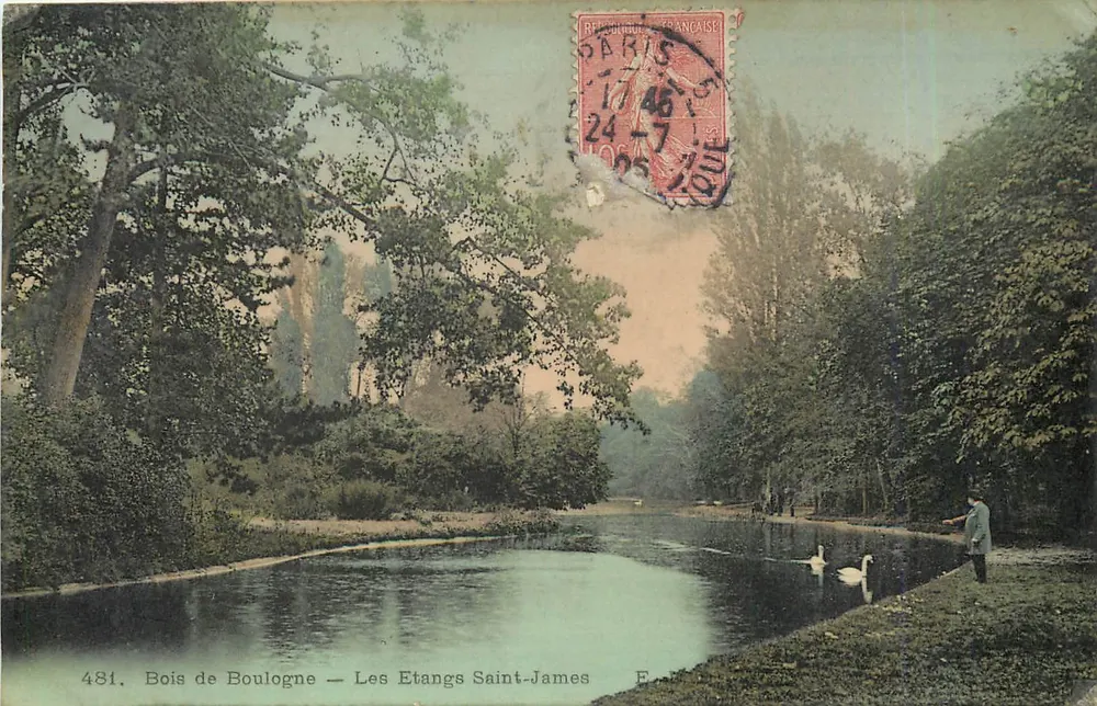 Bois de Boulogne — Les Etangs Saint-James — Editor E. F. n°481 - Frente