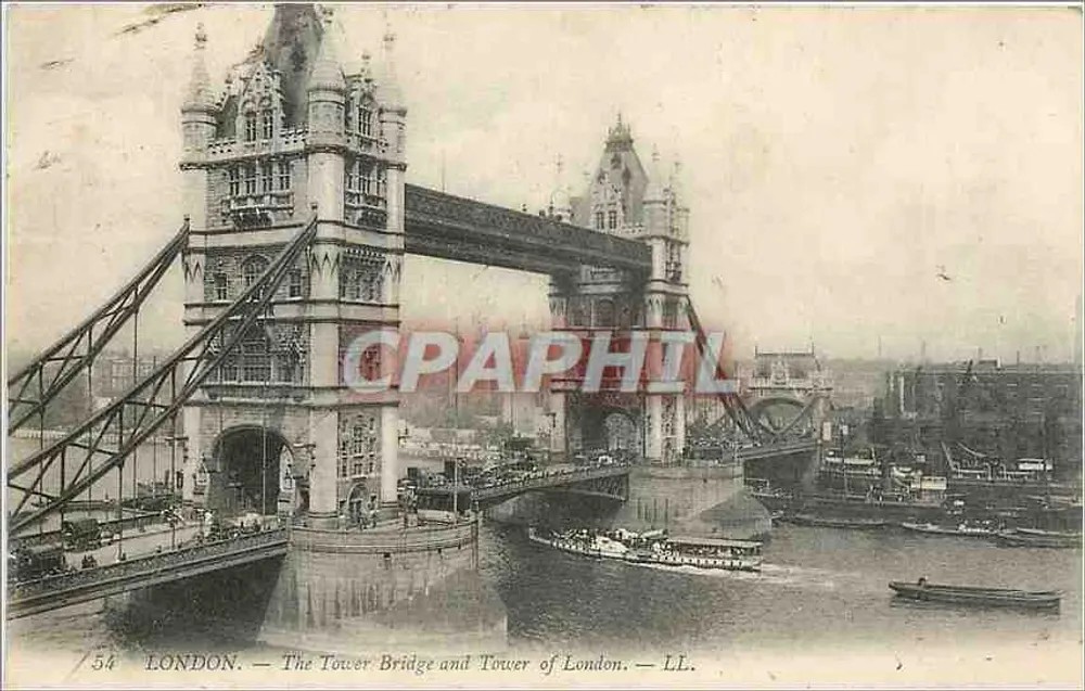 LONDON — Der Tower Bridge und die Tower of London — LL. — Nr. 54 - Vorderseite