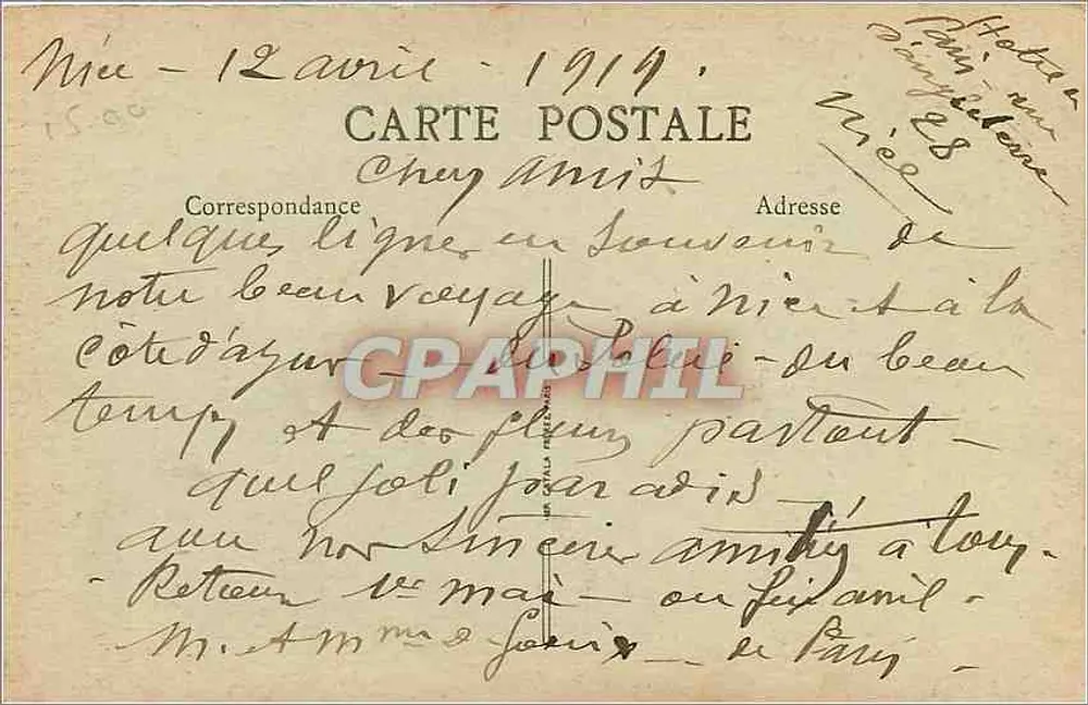 Nice - Die Promenade des Anglais — B. F., Paris - Rückseite