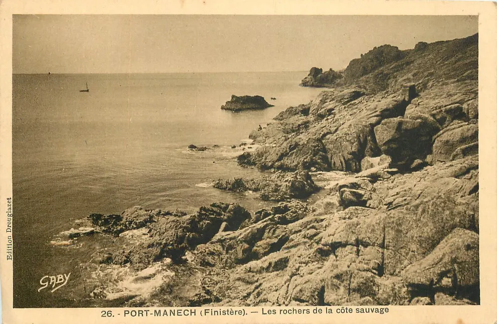 PORT-MANECH (Finistère) — Die Felsen der wilden Küste — Edition Douvrilazet, Nr. 26 - Vorderseite