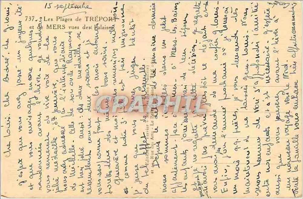 Les Plages de TRÉPON — vue des falaises — A. MERRILL - Verso