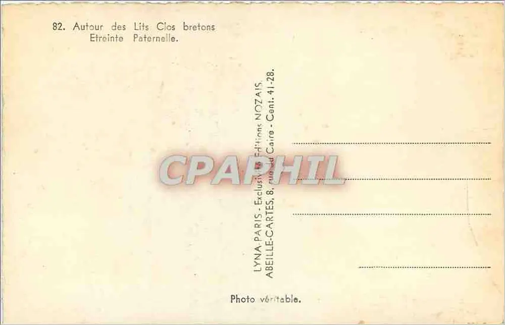 Abraço paterno — cena da série 'Em torno dos Leitos Fechados bretones' — Éditions Mozaïs - Verso