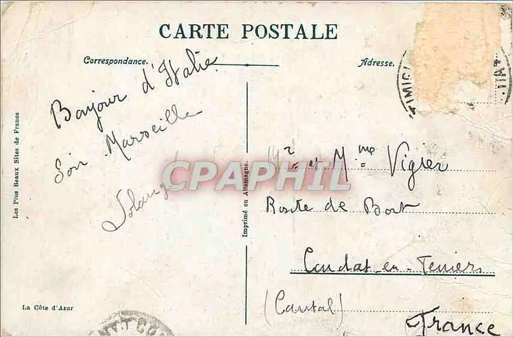 Ponte San Luigi — Italienische Grenze — Grimaldi, Ventimiglia, n°385 - Rückseite