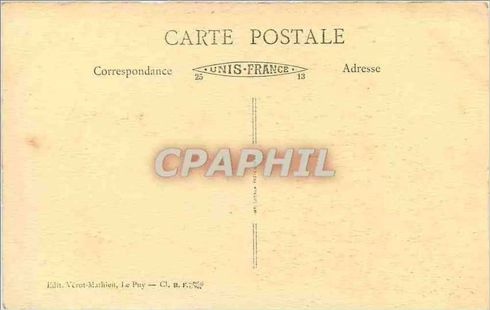 Le Puy (Haute-Loire) — Tour Pannessac et Boulevard Carnot — Édit. Verot-Mathien - Verso