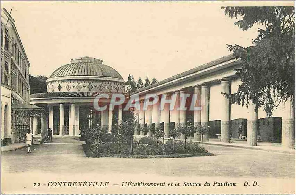 Contrexéville — O Estabelecimento e a Fonte do Pavilhão — D. D. - Frente