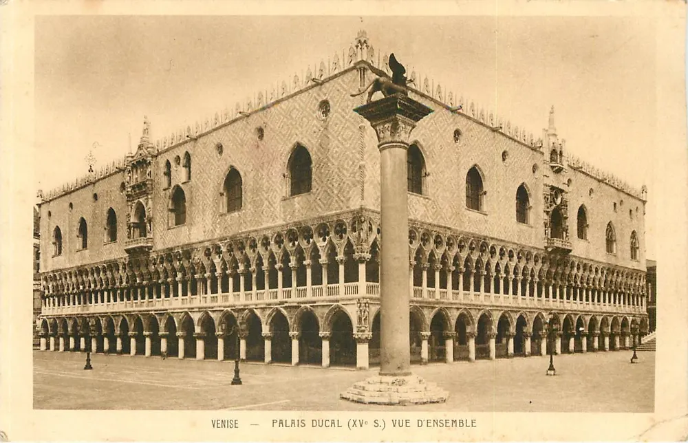 Veneza — Palácio Ducal (século XV) Visão geral — Braun & Cie, Paris - Frente