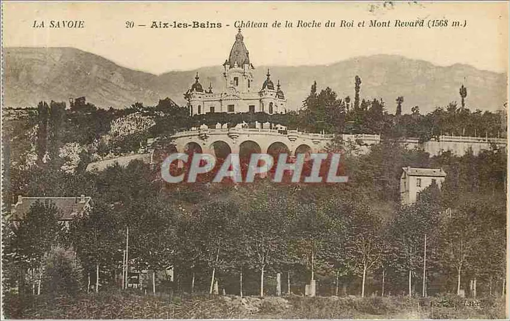 Aix-les-Bains — Schloss La Roche du Roi und Mont Revard (1568 m.) — Savoyen - Vorderseite