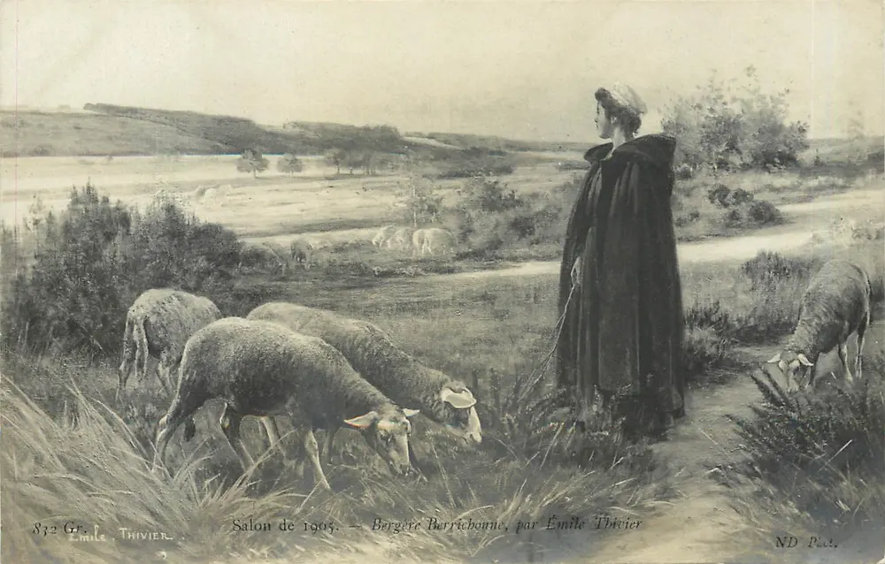 Berrichonner Schäferin — Salon von 1905 — von Émile Thivier - Vorderseite