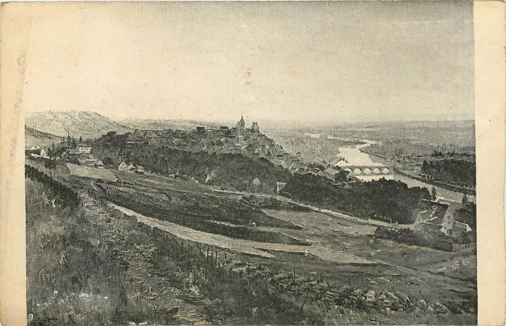 Joigny — panoramische weergave — naar het schilderij van Théodore C. Balké - Voorkant