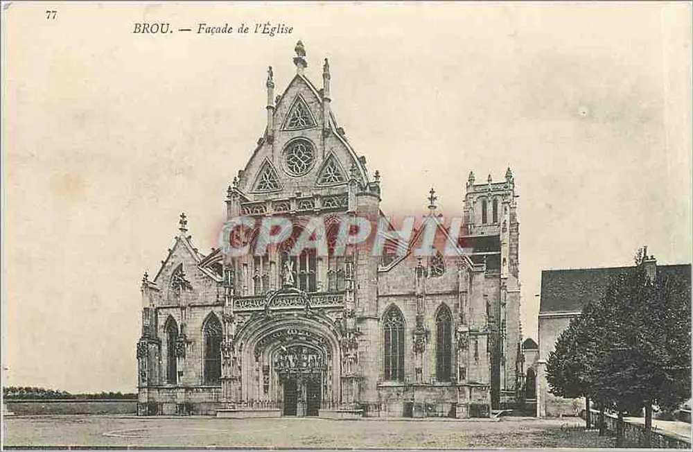 Brou — Fachada da Igreja — Editor Neurdein, Paris - Frente