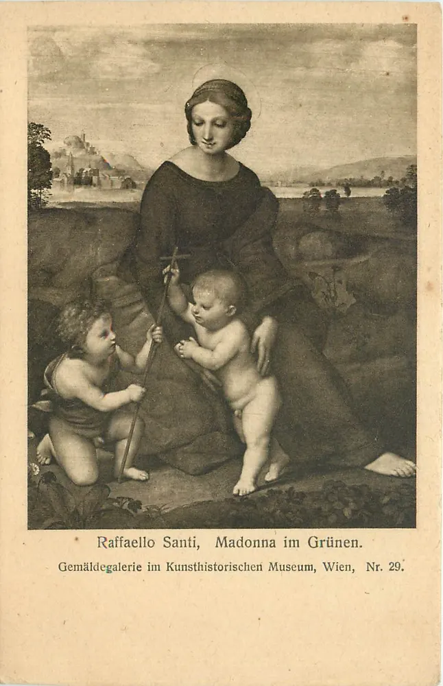 Madonna im Grünen — Raffaello Santi — Verlag Woltrum, Wien, Nr. 62 - Frente